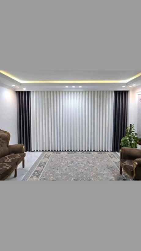 پرده پذیرایی مدل مینیمال جدید با مخمل کالیفرنیا برای پنجره 4متری