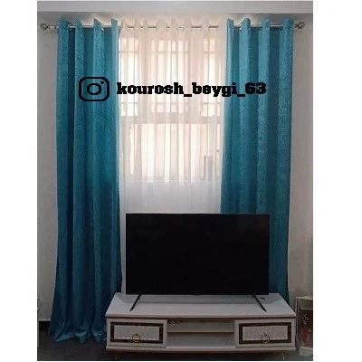 پرده کامل پانچ عرض 2 ارتفاع 280 دو عدد مخمل شانل و حریر الگانت