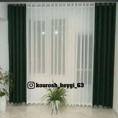 پرده کامل پنجره3متری مخمل کالیفرنیا و حریر ترک پانچ