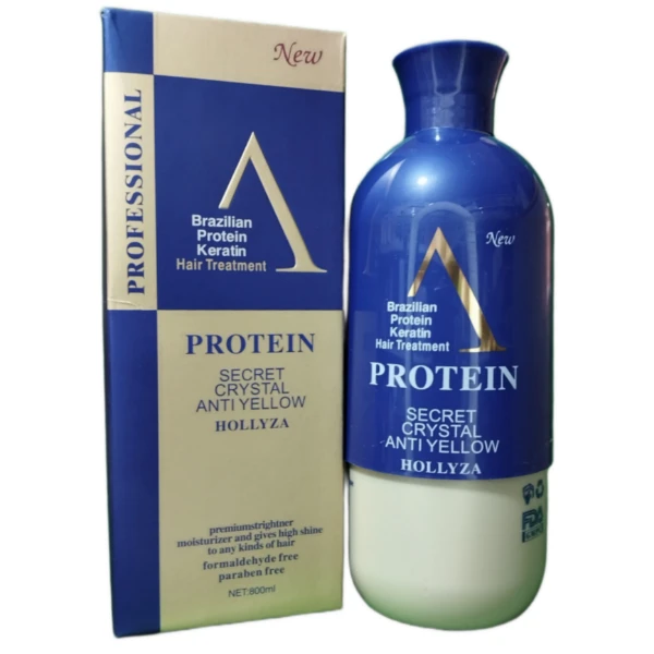 پروتئین مو ضد زردی A بلو گلد سکرت کریستال Hair Protein حجم 800 میل