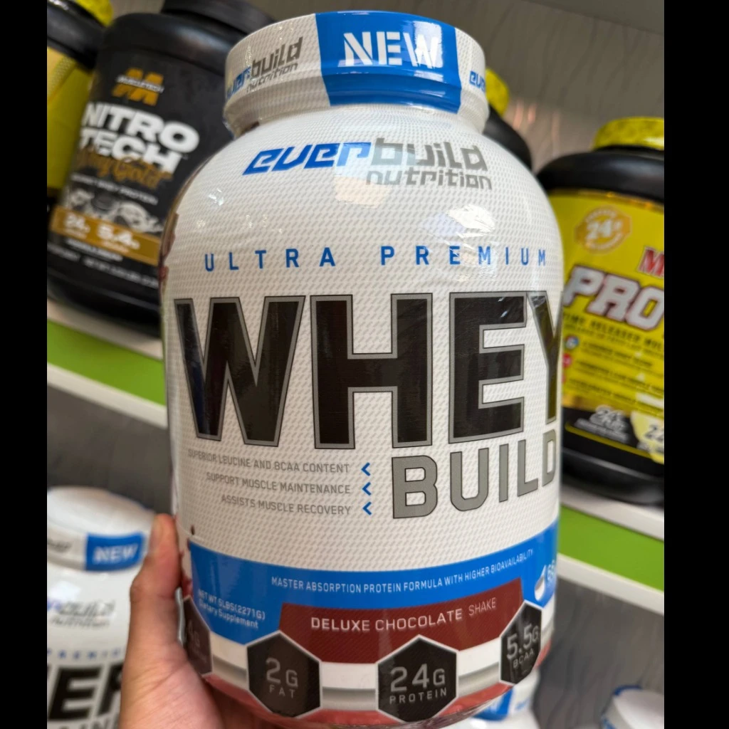 پروتئین وی اولترا پریمیوم اوربیلد 2271 گرمی | Everbuild Nutrition Ultra Premium Whey Build Deluxe Chocolate 2271g