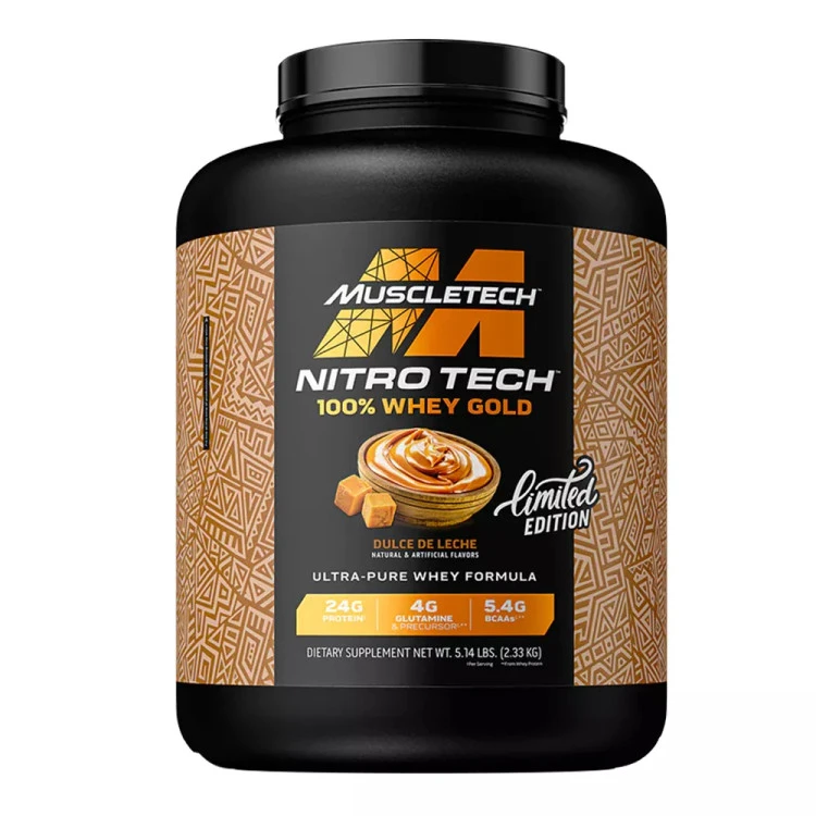 پروتئین وی گلد 100 الترا نیتروتک ماسل‌تک – NitroTech Whey Gold (طرح جدید)