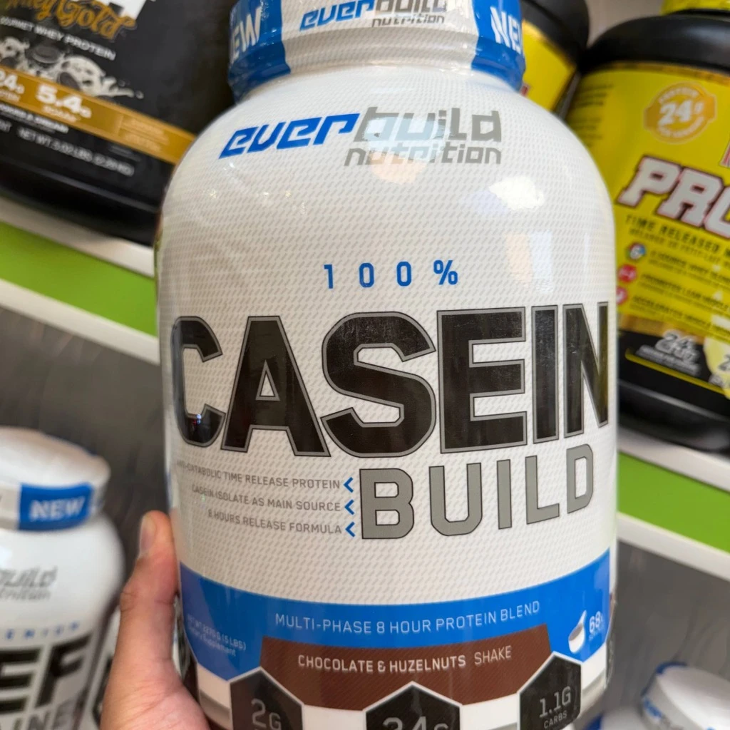 پروتئین کازئین بیلد اوربیلد نوتریشن 100 درصد 2.27 کیلوگرمی | Everbuild Nutrition 100% Casein Build Chocolate Hazelnuts 2.27 kg