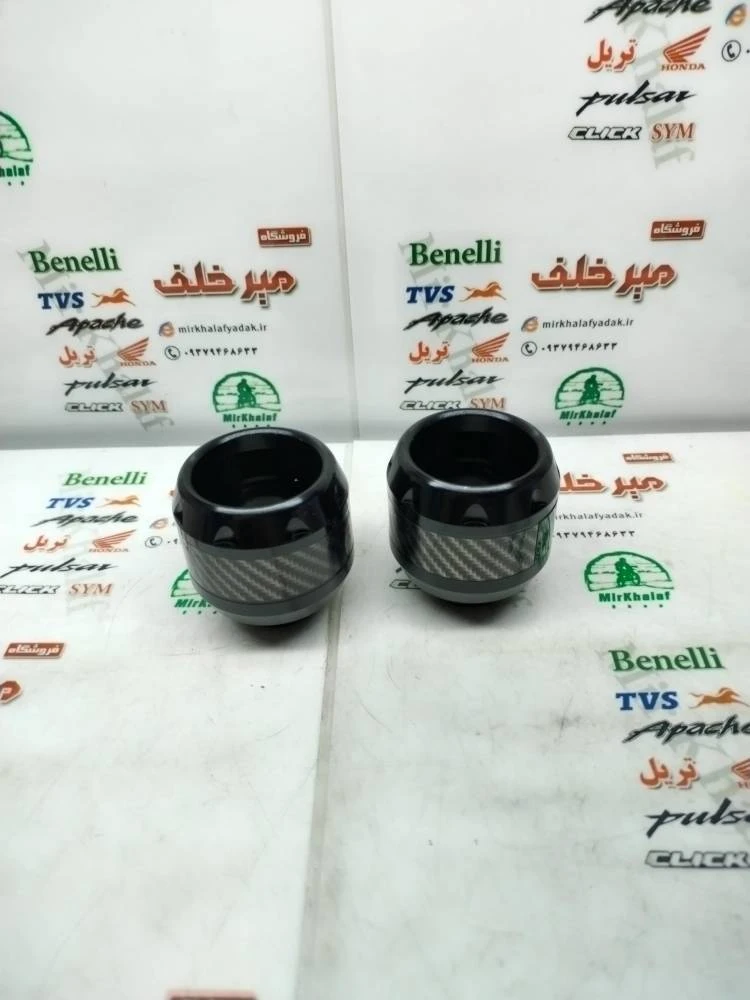 پروتکشن (محافظ) چرخ عقب و جلو اسپرت رنتال انواع موتورسیکلت ته باز مشکی (جفتی)