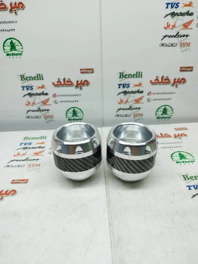 پروتکشن (محافظ) چرخ عقب و جلو اسپرت رنتال انواع موتورسیکلت ته باز نقره ای سفید (جفتی)