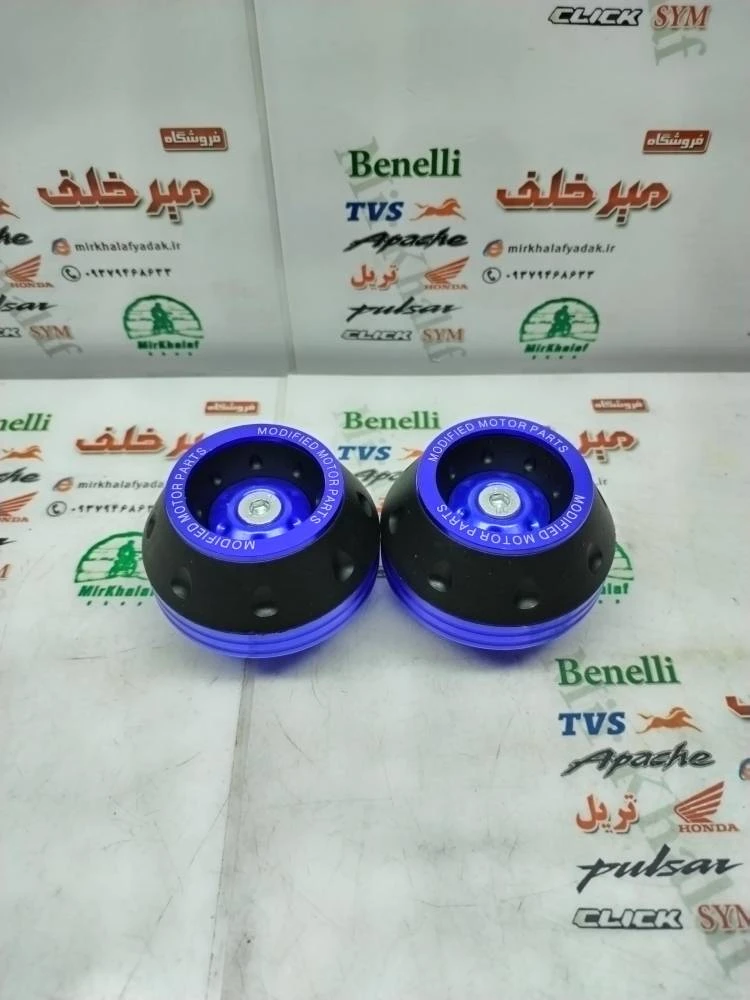 پروتکشن (محافظ) چرخ عقب و جلو اسپرت رنتال انواع موتورسیکلت ته بسته ابی (جفتی)