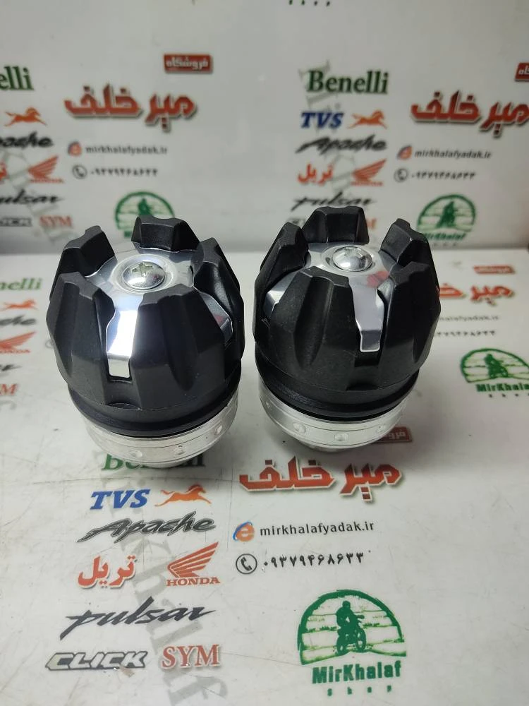 پروتکشن (محافظ) چرخ عقب و جلو اسپرت رنتال انواع موتورسیکلت ته بسته بلند نقره ای (جفتی)