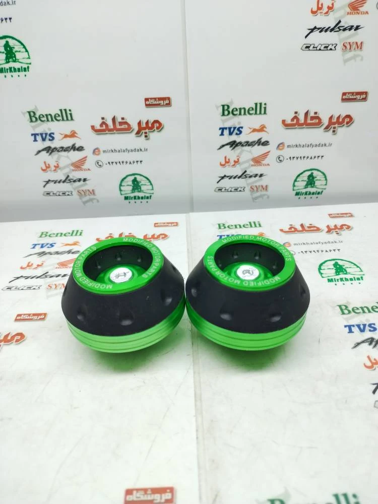 پروتکشن (محافظ) چرخ عقب و جلو اسپرت رنتال انواع موتورسیکلت ته بسته سبز (جفتی)