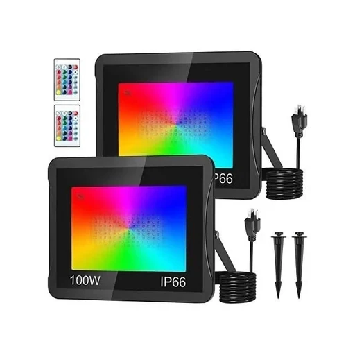 پروژکتور نورپردازی 100واتی RGB کنترل از راه دور/پک 2 عددی