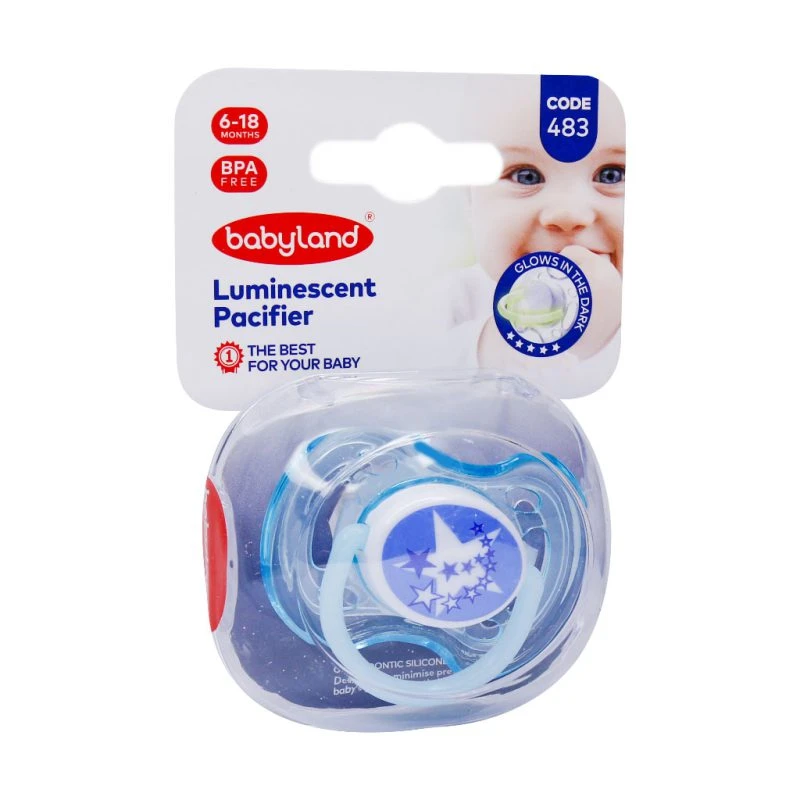 پستانک النا شب تاب ارتودنسی طرح ستاره 6-18 ماه بی بی لند babyland کد 483
