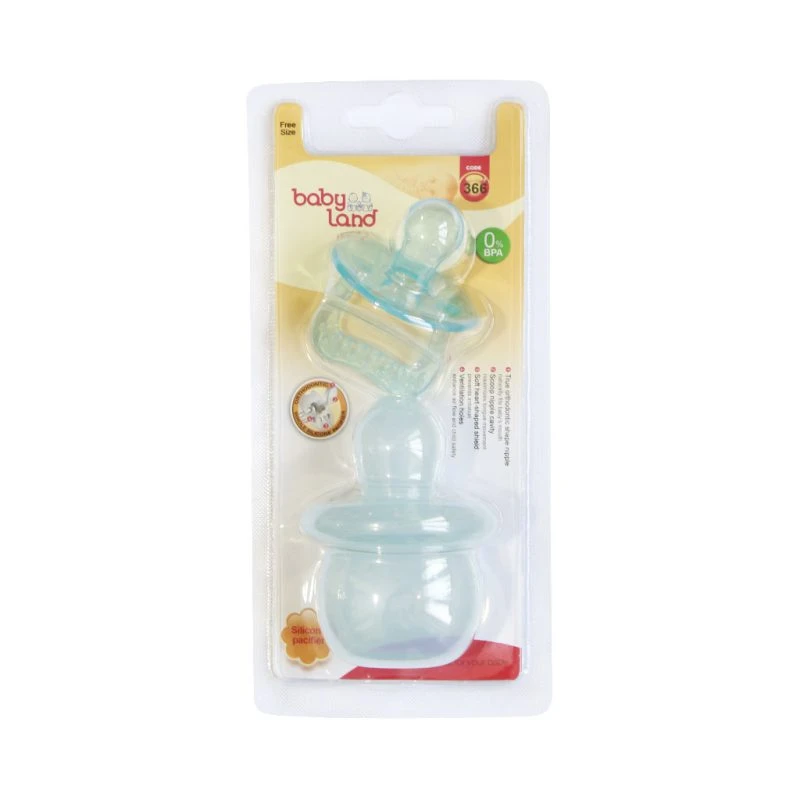 پستانک تمام سلیکون ارتودنسی قابدار بلیستر بی بی لند babyland کد 367