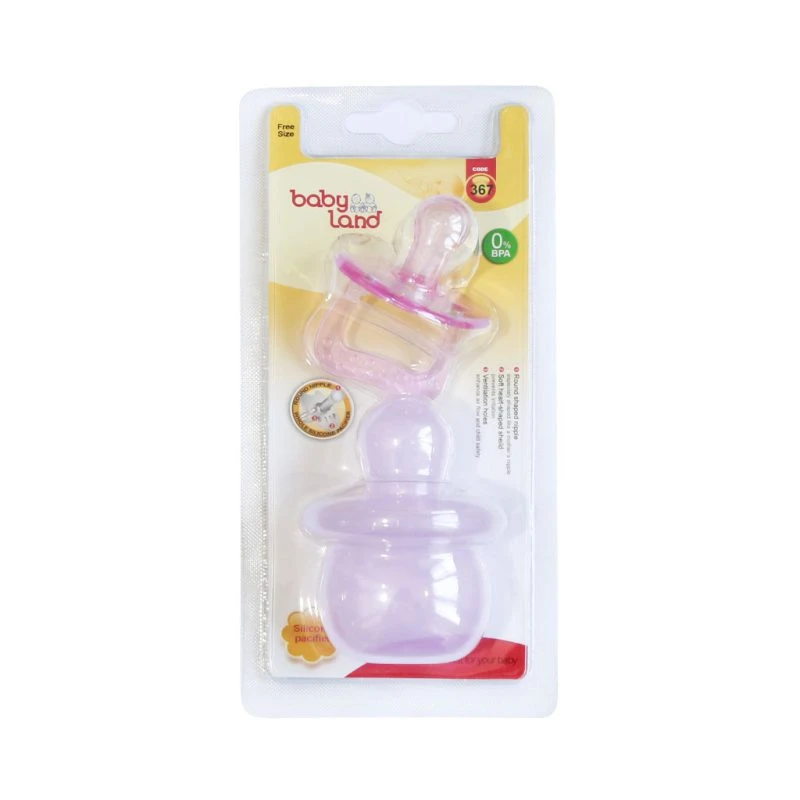 پستانک تمام سلیکون فندقی قابدار بلیستر بی بی لند babyland کد 366