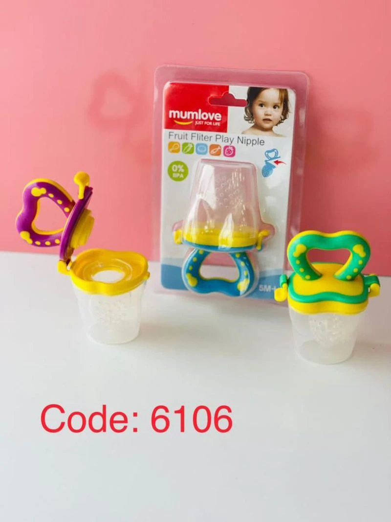 پستانک عصاره گیر میوه و غذا خوری دسته طرح قلب موم لاو 6106 MUMLOVE