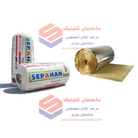 پشم سنگ ۵ سانت رولی فویل دار دانسیته ۵۰ سپاهان