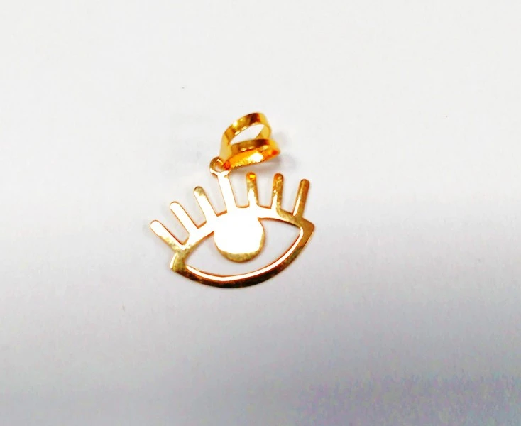 پلاک آویز طلای لیزری 18 عیار طرح چشم کد 25