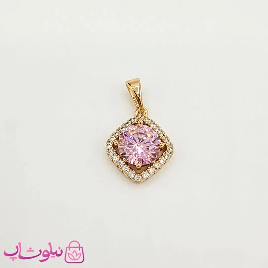 پلاک دخترانه ژوپینگ با کریستال صورتی کد 891