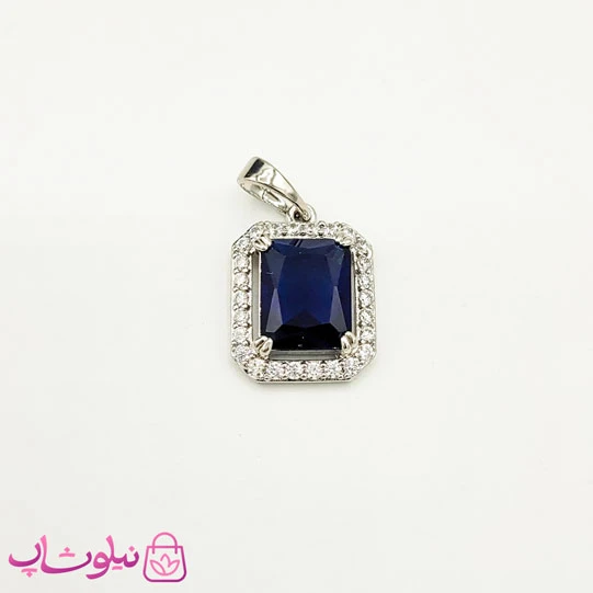 پلاک دخترانه ژوپینگ سرمه ای نقره ای کد 971