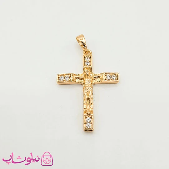 پلاک دخترانه ژوپینگ مدل صلیب نگیندار کد 1091