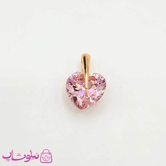 پلاک دخترانه ژوپینگ مدل قلب صورتی کد 1398