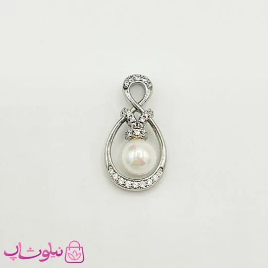 پلاک دخترانه ژوپینگ مرواریدی نقره ای کد 891