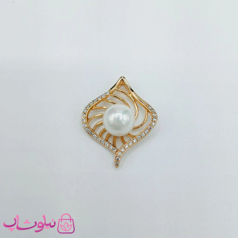 پلاک زنانه ژوپینگ طرح مروارید سفید