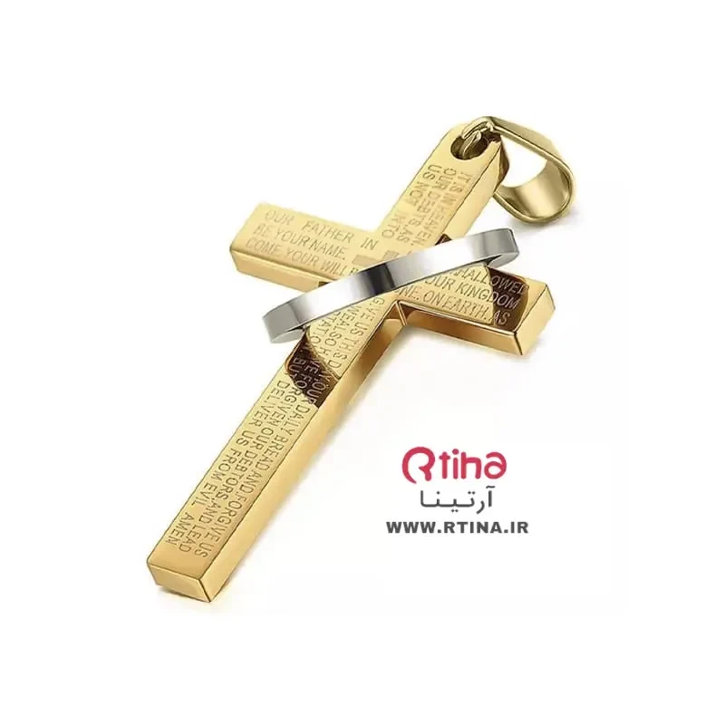 پلاک صلیب زنانه /مردانه مهره ای +زنجیر 60cm رایگان