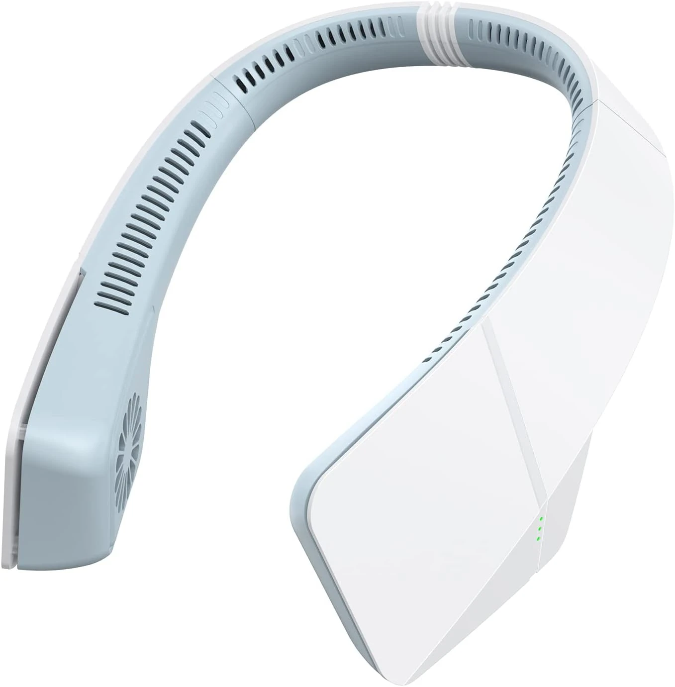 پنکه گردنی قابل‌حمل مدل Portable Neck Fan – بی‌پره، سبک و بی‌صدا، خنک‌کننده ۳۶۰ درجه با ۳ سرعت، باتری شارژی، مناسب ورزش، سفر و هوای گرم (آبی)