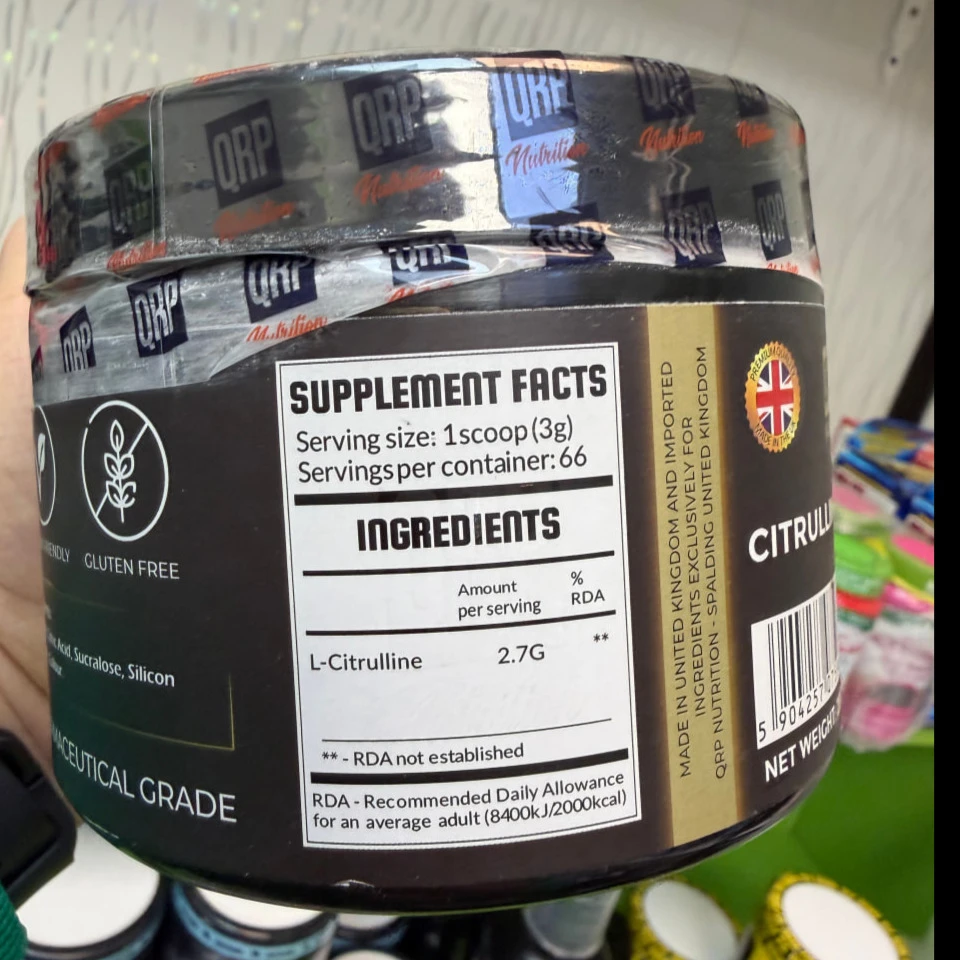 پودر سیترولین طعم‌دار کیو آر پی (QRP Nutrition Citrulline - Lemon) 200 گرم