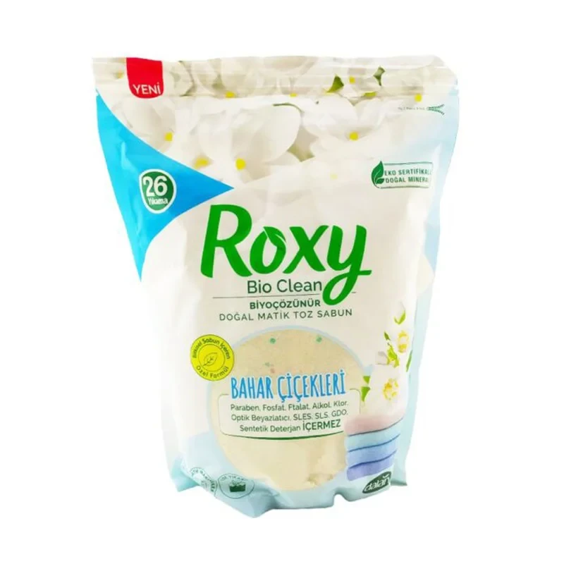 پودر صابون لباسشویی ROXY با رایحه گل های بهاری