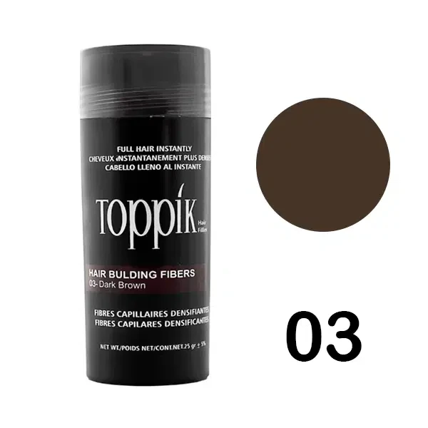 پودر پرپشت کننده مو تاپیک شماره 03 حجم 25 گرم(dark brown)