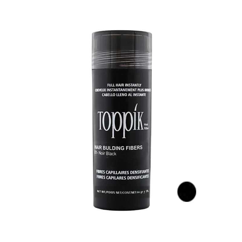 پودر پرپشت کننده مو تاپیک هیر فیلر کد 01 وزن 50 گرم رنگ مشکی تیره (noir black)