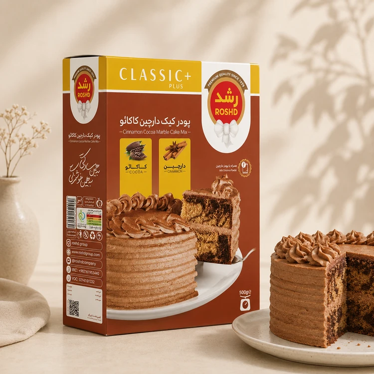 پودر کیک دارچین کاکائو شرکت رشد ۵۰۰گرمی