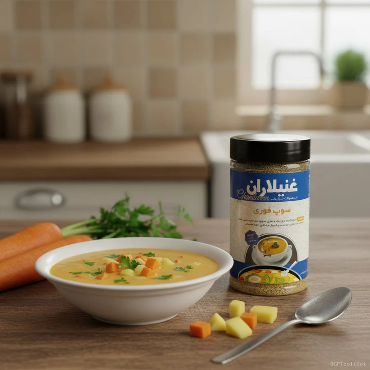 پودرسوپ فوری غنیلاران بدون افزودنی و مواد نگهدارنده ۳۵۰گرمی
