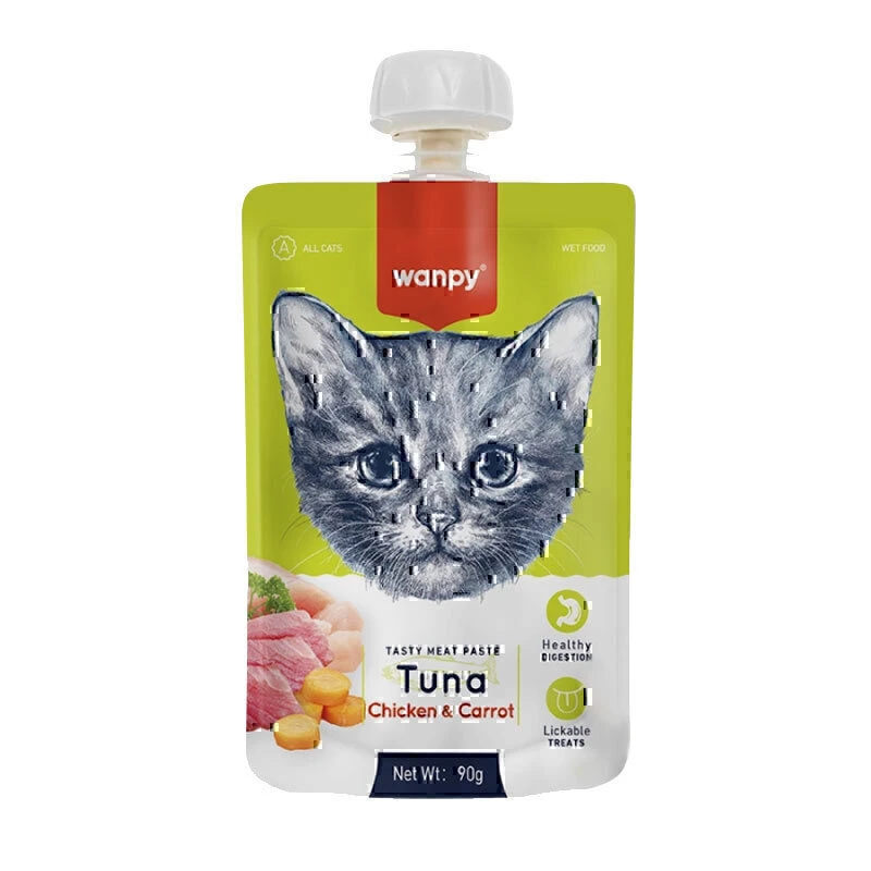 پودینگ بچه گربه ونپی با طعم ماهی تن، مرغ و هویج سفارش اروپا Wanpy Tasty Meat Paste وزن 90 گرم