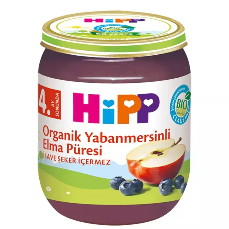 پوره میوه ارگانیک بلوبری و سیب هیپ Hippحجم 125میل