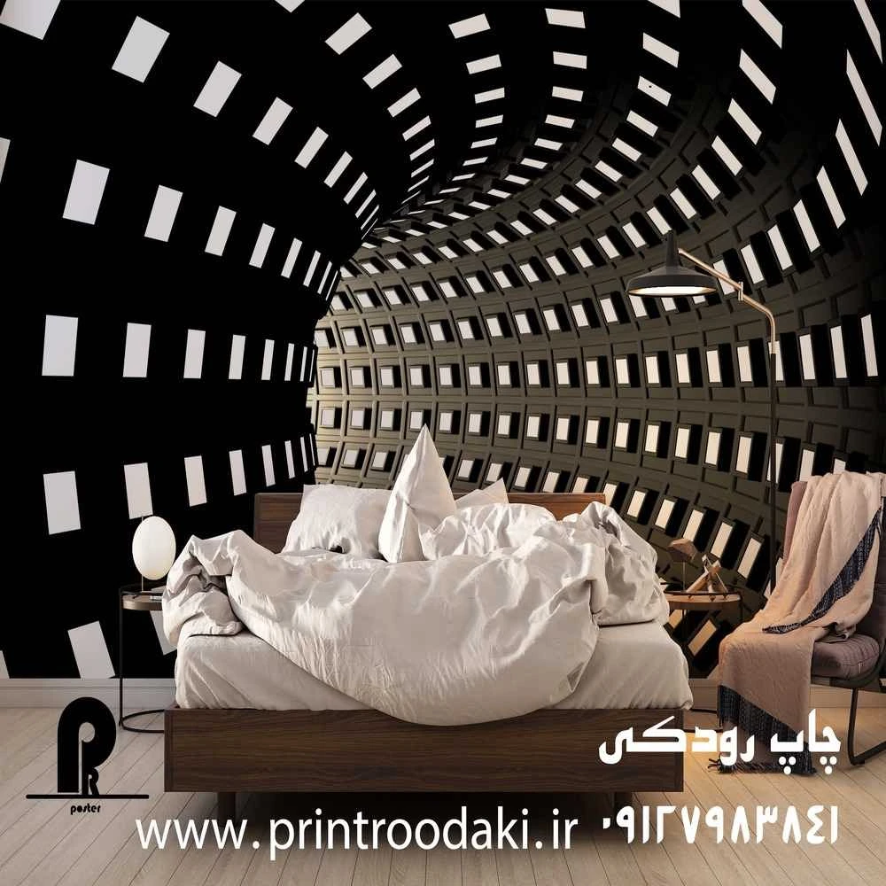 پوستر دیواری تونل سه بعدی مشکی