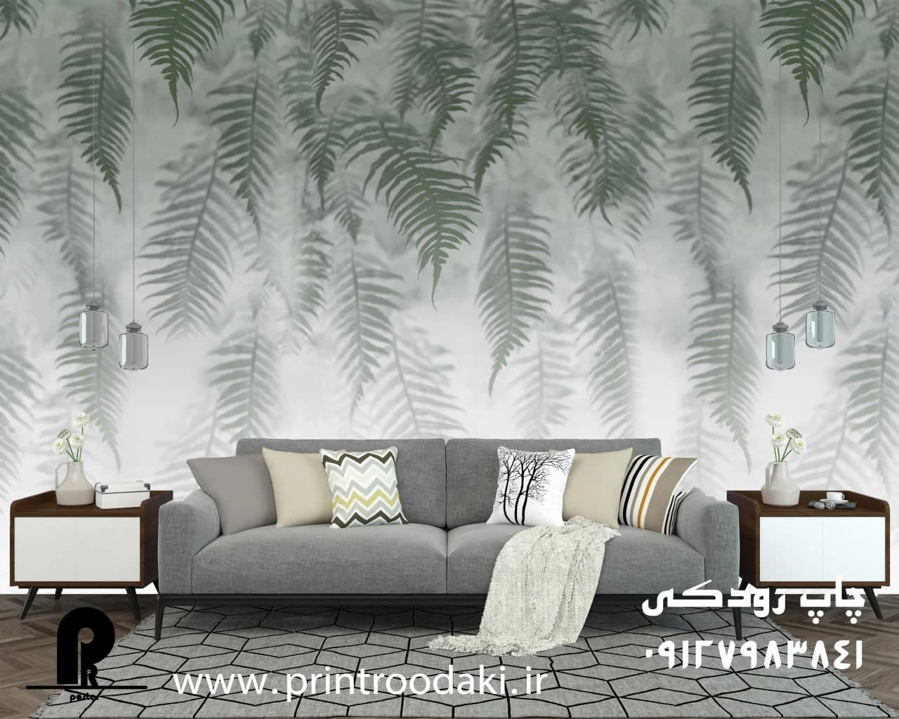 پوستر دیواری پتینه برگ های استوایی