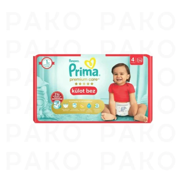 پوشک بچه شورتی پریما Prima سایز 4 بسته 44 عددی prima