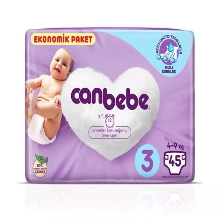 پوشک جان به به سایز 3 بسته 45 عددی canbebe