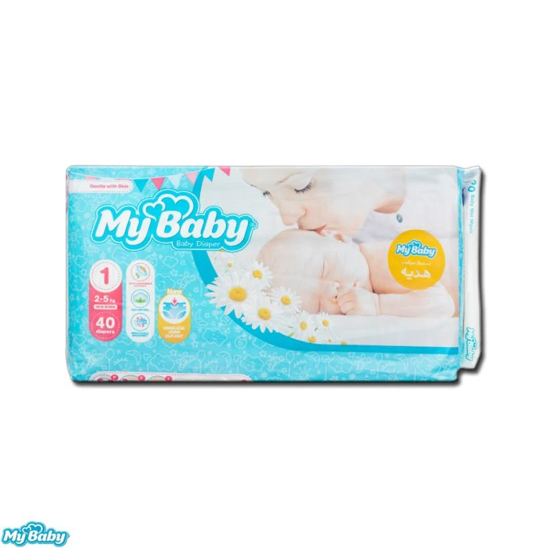 پوشک مای بیبی سایز ۱ بسته ۴۰ عددی my baby