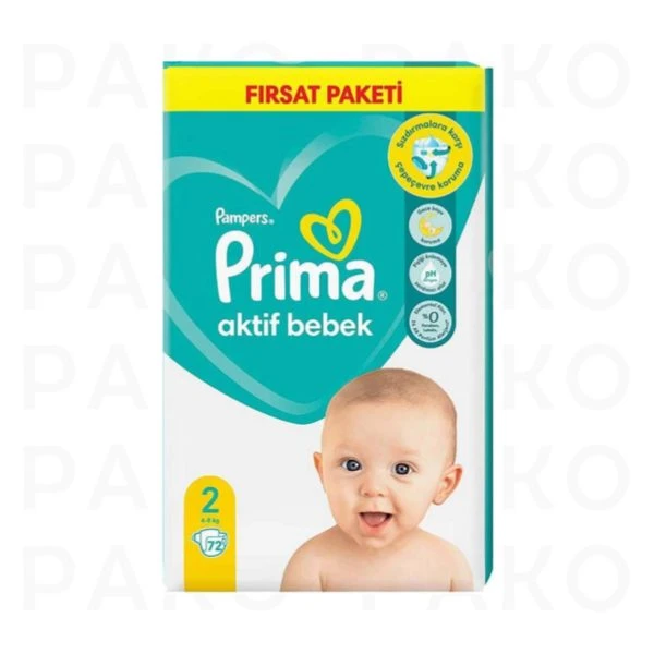 پوشک پریما سایز 2 بسته 72 عددی ترک