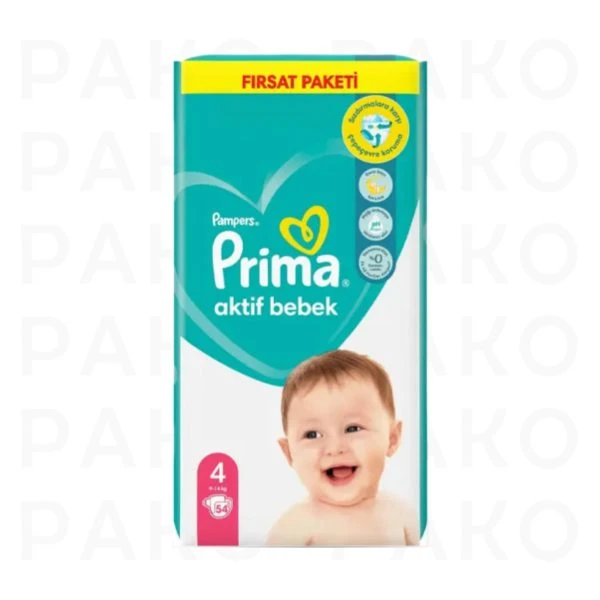 پوشک پریما سایز ۴ بسته ۵۴ عددی