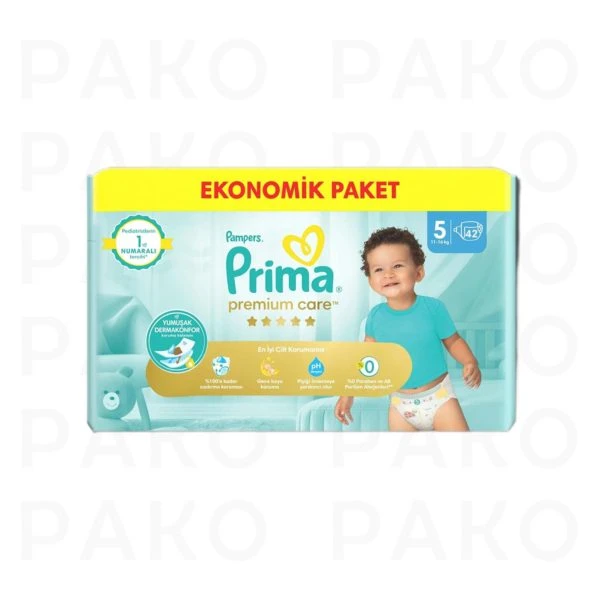 پوشک پریما ضدحساسیت سایز 5 بسته 42 عددی