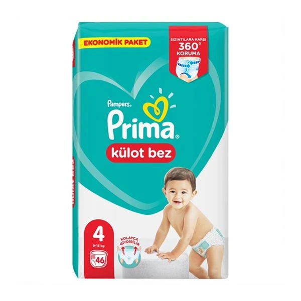 پوشک پمپرز شورتی پریما مدل Pants سایز 4 بسته 46 عددی Pampers prima