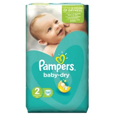 پوشک پمپرزآلمانی مدل Baby Dry سایز 2 بسته 58 عددی