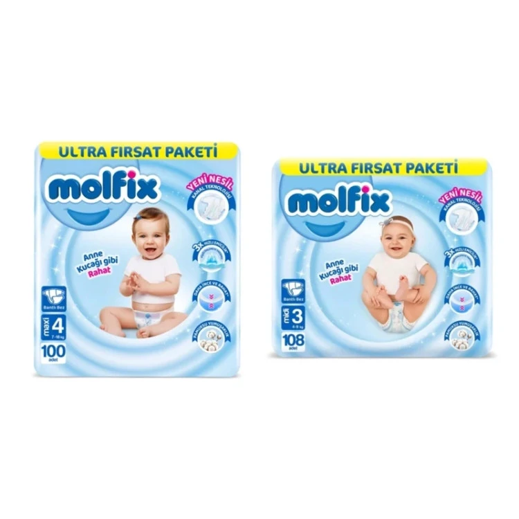 پوشک چسبی مولفیکس مدل Uutra Firsat paketi