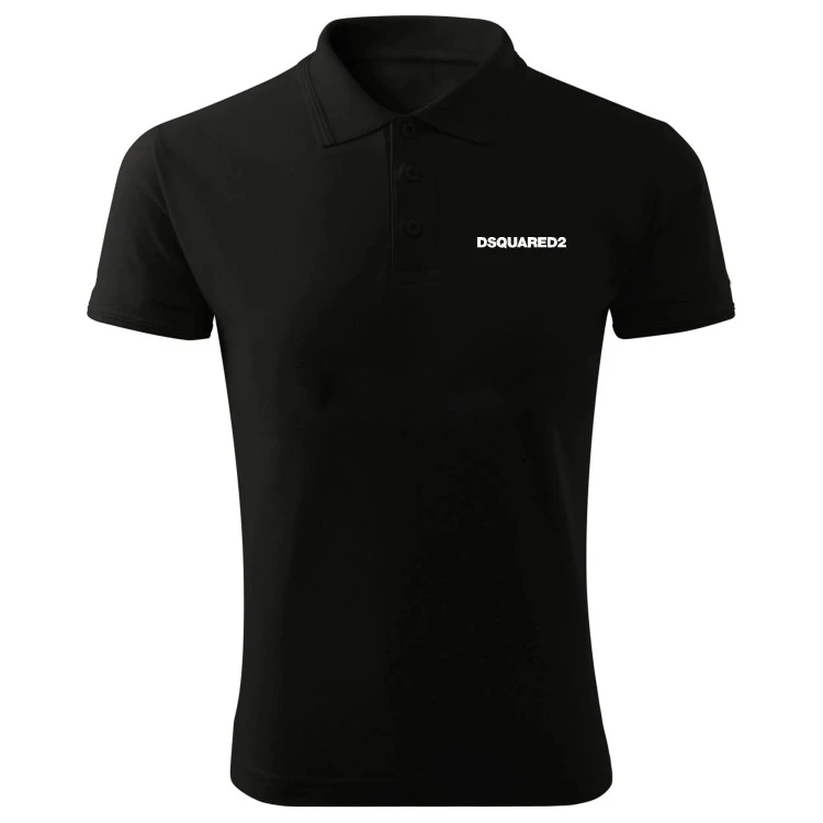 پولوشرت آستین کوتاه مردانه مشکی جودون طرح DSQ مدل h7575 سایز L XL 2XL