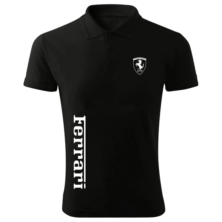 پولوشرت مردانه طرح فراری کد G6475 مشکی جودون سایز L XL 2XL
