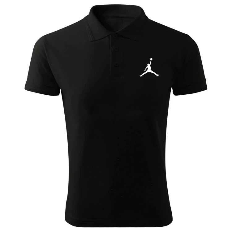 پولوشرت مردانه مشکی جودون آستین کوتاه طرح Jordan مدل v6574 سایز L XL 2XL