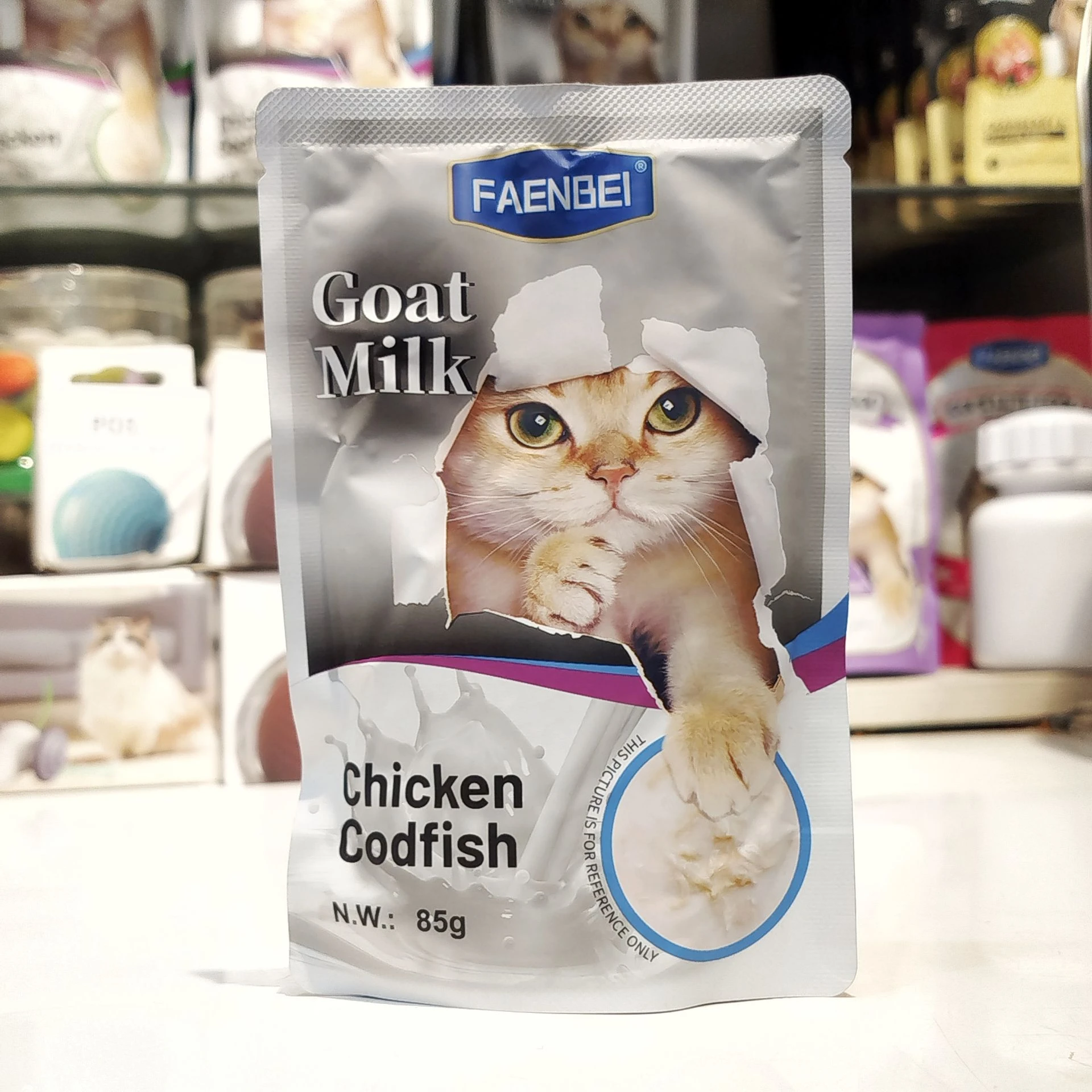 پوچ گربه فنبی Goat Milk طعم مرغ و ماهی کاد در شیر بز 85 گرمی